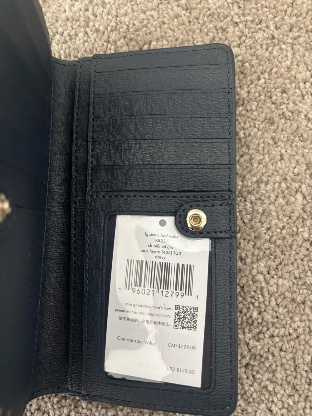 kate spade Lg Slim Bifold Wallet - Blue